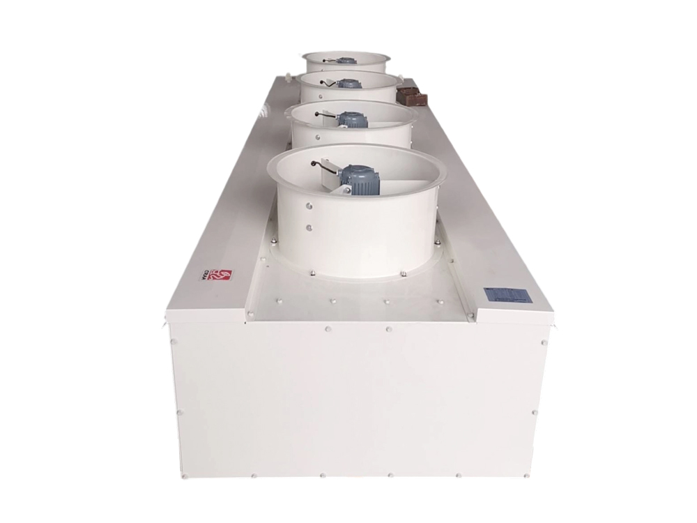 Refrigerador de ar de duto alto com entrada dupla e descarga inferior