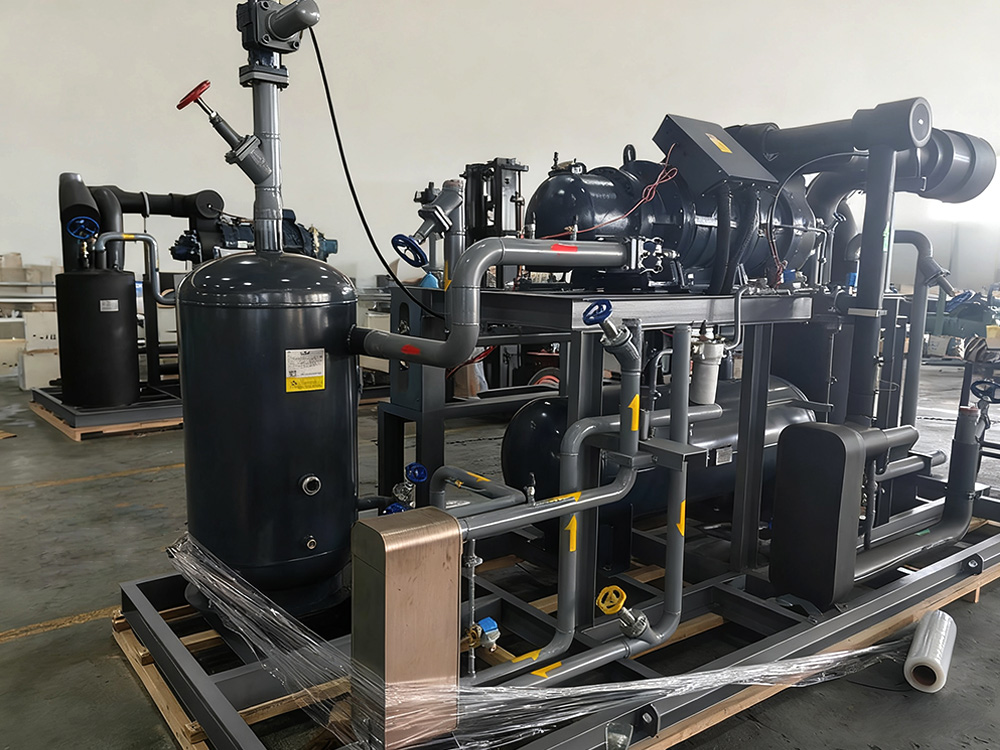 Unidade de compressor de parafuso bipolar de unidade única